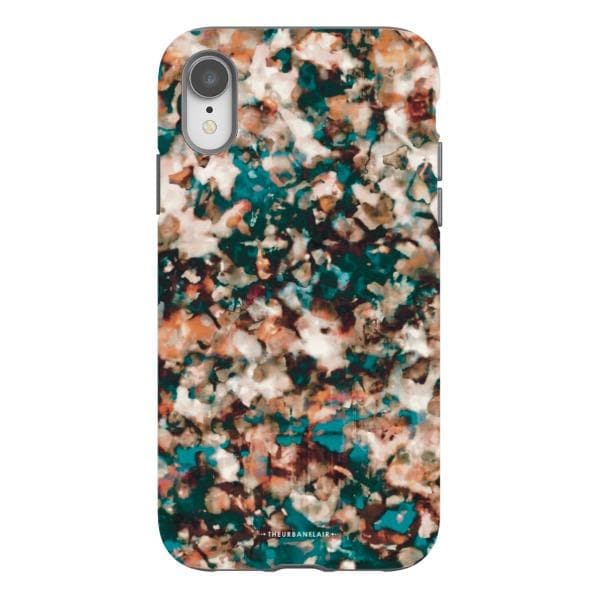 Teal Cream Tortoise Shell Print Tough Phone Case - Image 25