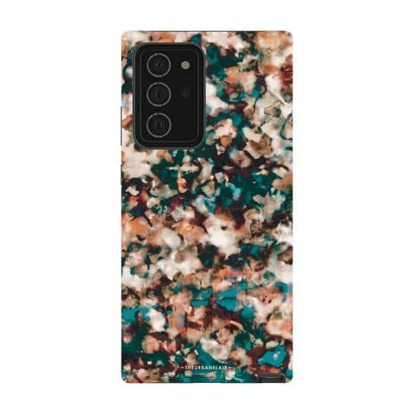 Teal Cream Tortoise Shell Print Tough Phone Case - Image 34