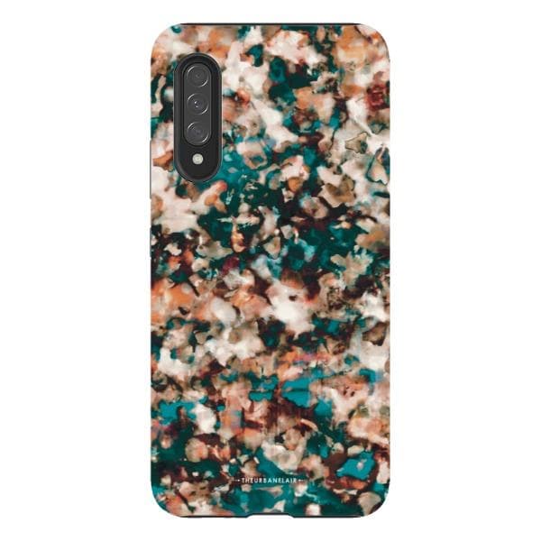 Teal Cream Tortoise Shell Print Tough Phone Case - Image 42