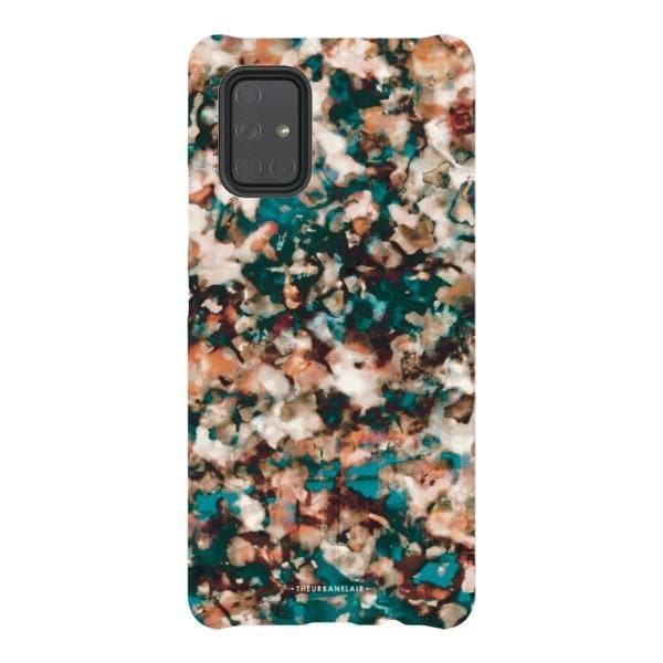 Teal Cream Tortoise Shell Print Tough Phone Case - Image 45