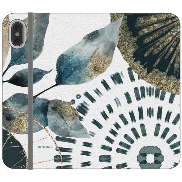 Teal Watercolor Abstract Collage Wallet Phone Case - Image 14