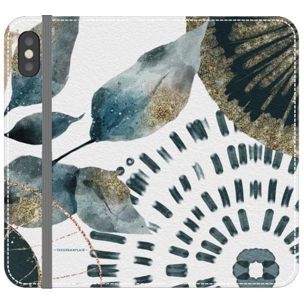 Teal Watercolor Abstract Collage Wallet Phone Case - Image 15