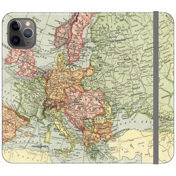 Vintage Travel Map Wallet Phone Case - Image 11