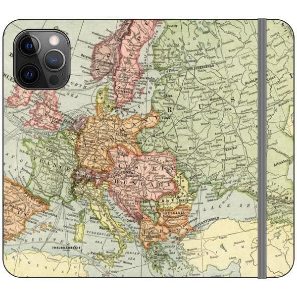 Vintage Travel Map Wallet Phone Case - Image 7
