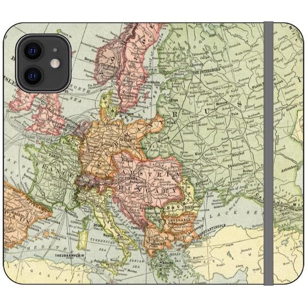 Vintage Travel Map Wallet Phone Case - Image 9